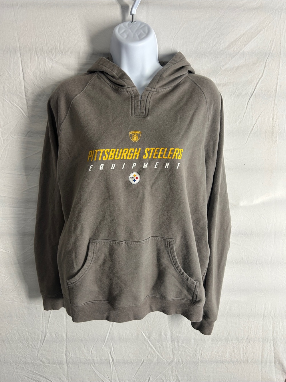 Reebok Gray Pittsburgh Steelers Hooded Sweatshirt with Yellow Logo